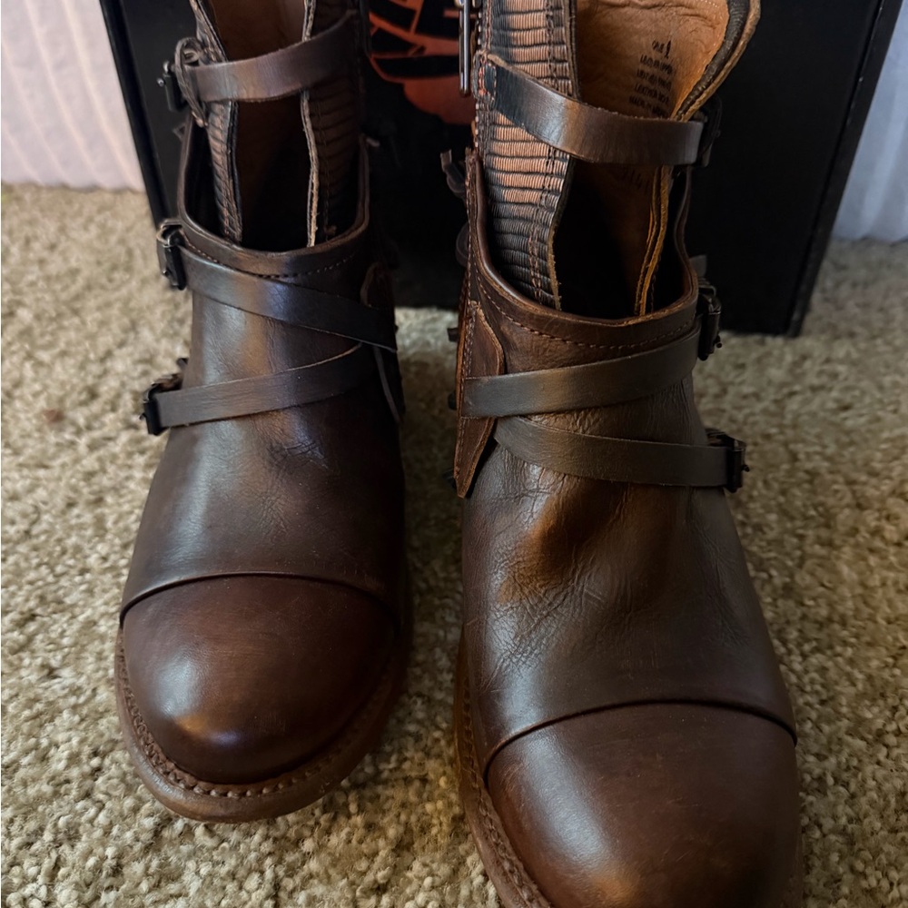 Freebird by Steven Crue-Copper Multi Strappy Ankle Boots - Picture 7 of 8